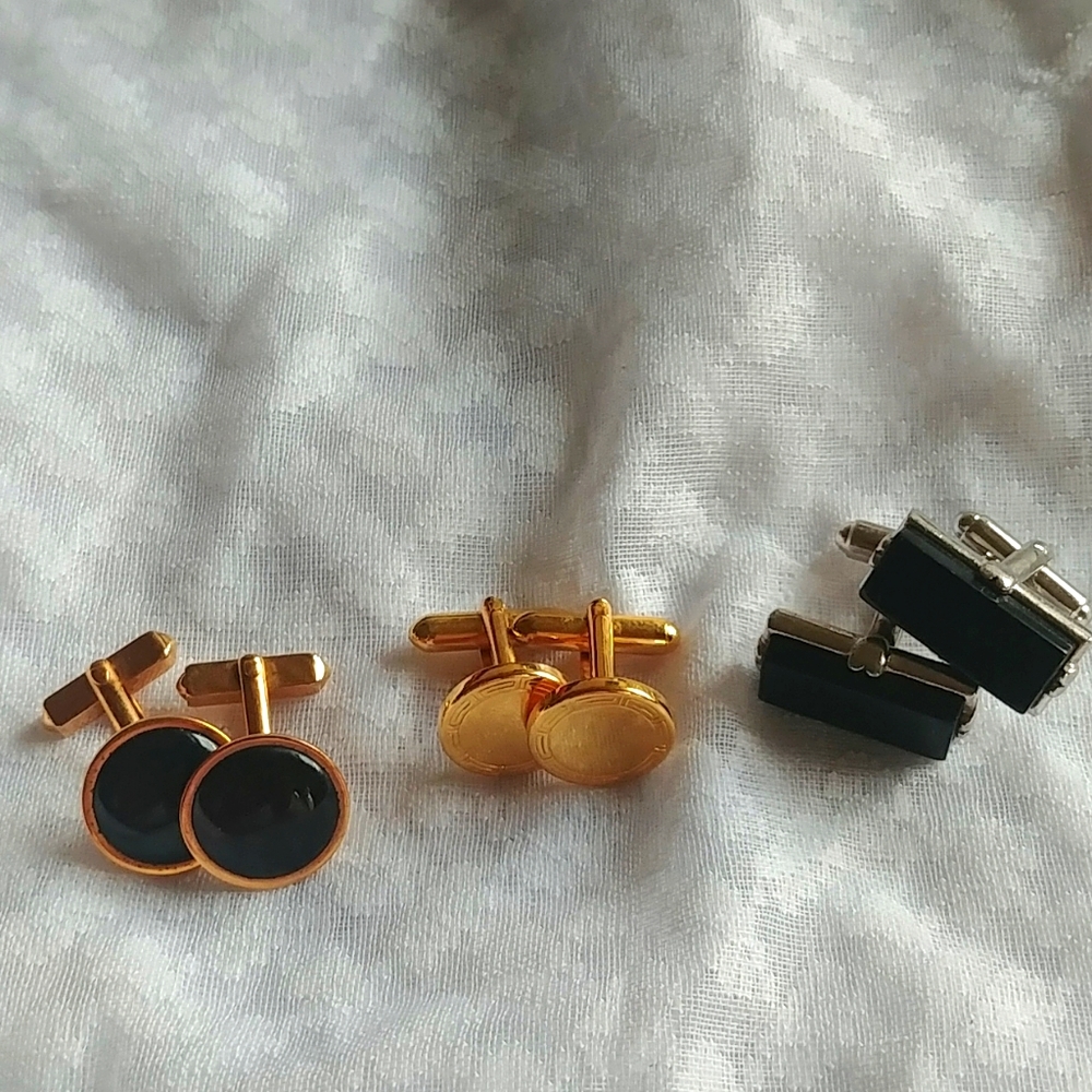 Set of 3 men's cuff links